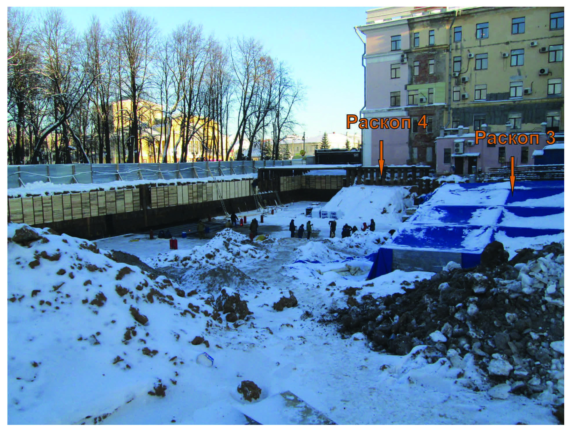 Раскопки в исторический части города Ярославля в 2013 году