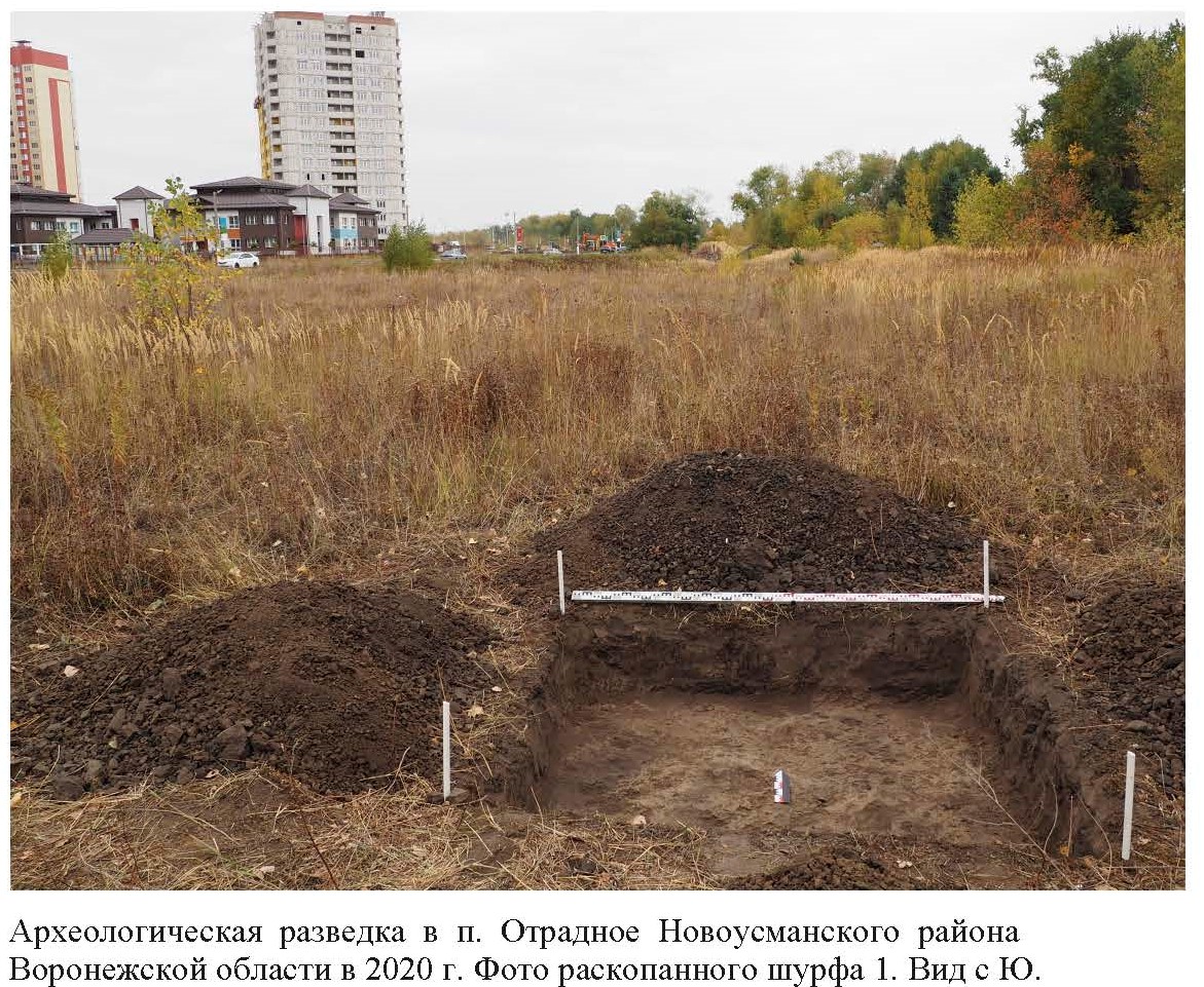Археологическая разведка в поселке Отрадное в Новоусманском районе Воронежской области в 2020 году